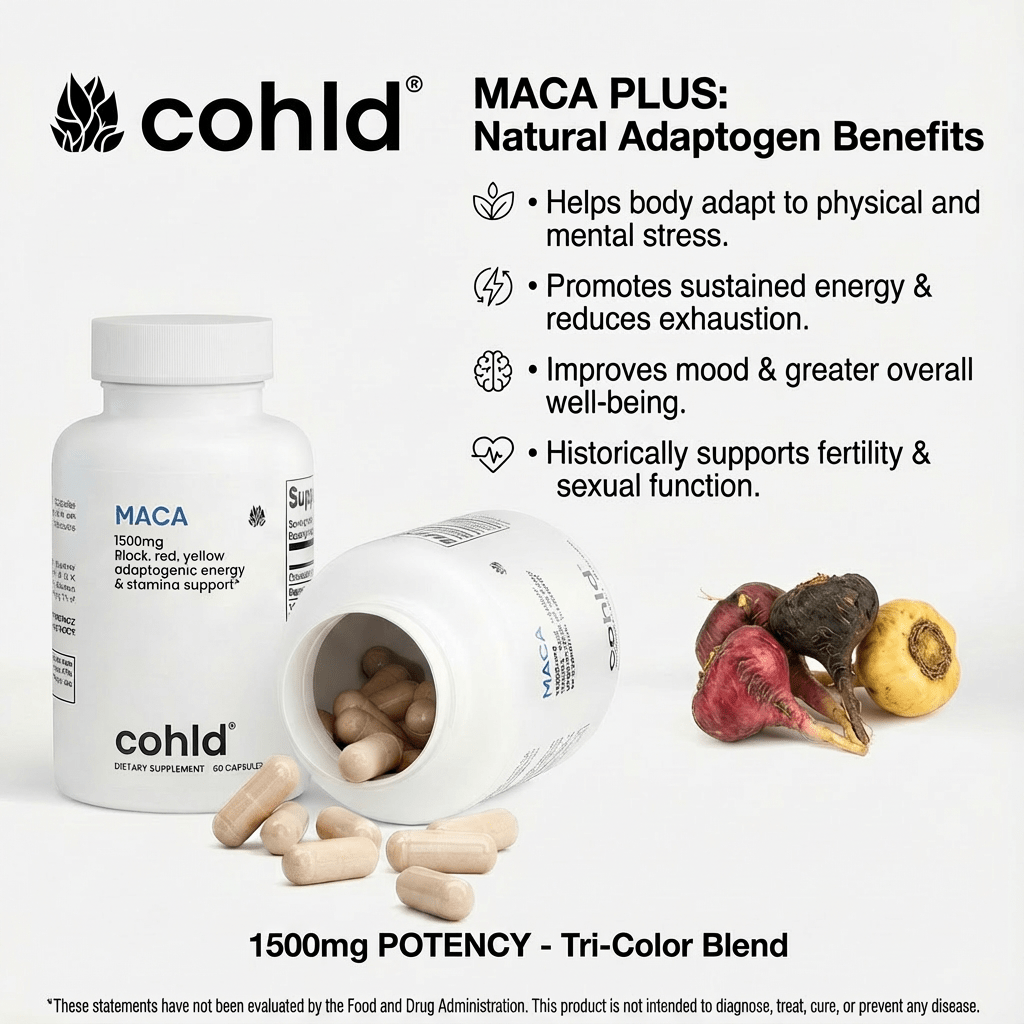 Maca - Energy, Mood, Stamina & Hormonal Support - Cohld